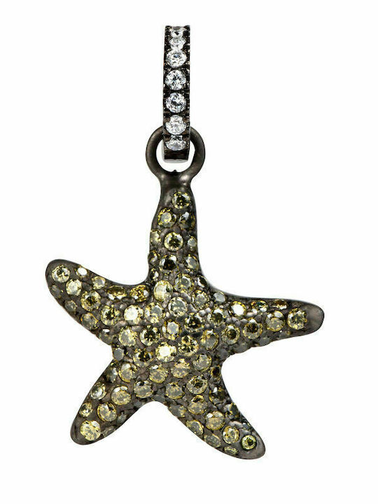Lancaster Italia Animal Charm Made of Gold Plated Silver with Green Zircon