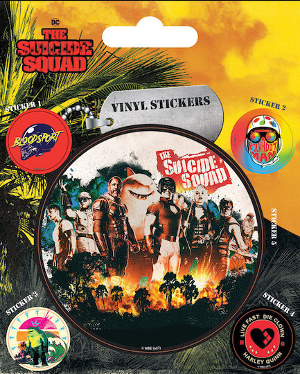 Pyramid International Kids Vinyl Door Sticker The Suicide Squad Team 5pcs