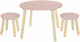 Kids Table and Chairs Set made of Wood Pink