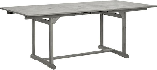Wooden Masa pentru spații exterioare Extensibil Gri 150(+50)x100x75buc