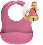 Reer Waterproof Bib Silicone with Button & Pocket Pink