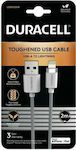 Duracell Kevlar Geflochten USB-A zu Lightning Kabel Weiß 2m (USB7022W)