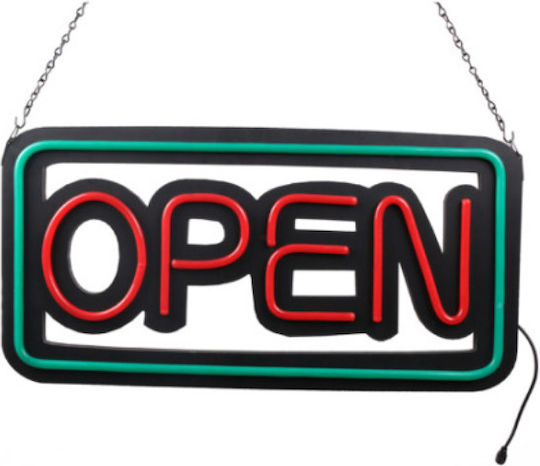 Open Πινακίδα LED με Κίνηση Μονής Όψης 50x25cm Κόκκινο / Πράσινο