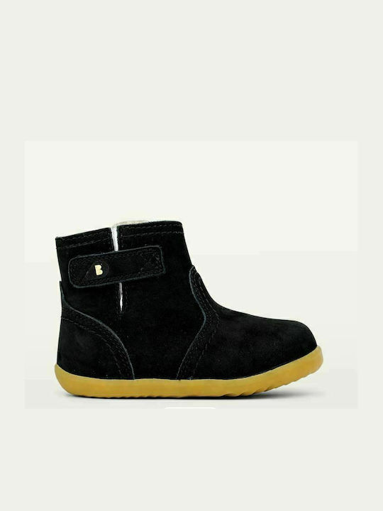 Bobux Suede Παιδικά Μποτάκια με Φερμουάρ Μαύρα