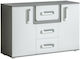 Kids Chest of Drawer Apetito White / Gray with 3 Drawer 128x40x85εκ.