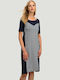 Vamp Damen Maxi Kleid Strand Marineblau