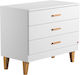 Kids Chest of Drawer Lounge Λευκή with 3 Drawer 100x55x86.5εκ.