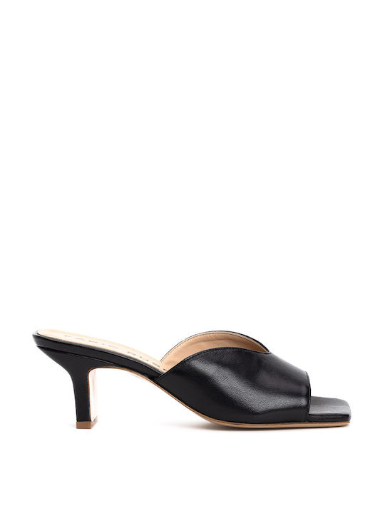 FABIO RUSCONI LEATHER MULES - Black STEVEV/NERO