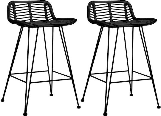 Σκαμπό Μπαρ Rattan 2τμχ 46x48x79cm Σκαμπό Μπαρ Rattan 2τμχ 46x48x79cm