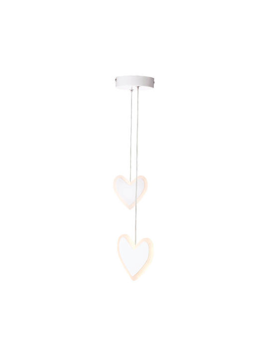 Aca Καρδούλες Multi Bulbs Kids Lighting Pendant Metallic 14W Λευκό