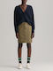 Denim Pencil High-waisted Mini Skirt Khaki