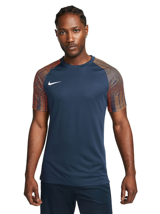 Nike Football Academy Men's Athletic T-shirt Short Sleeve Dri-Fit Navy Blue