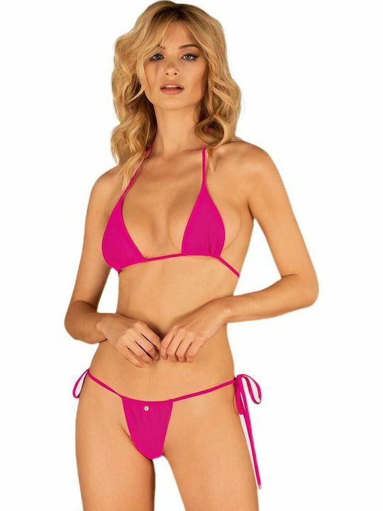 Obsessive Bella Vista Set Bikini Triunghi și Șir de caractere Fuchsia