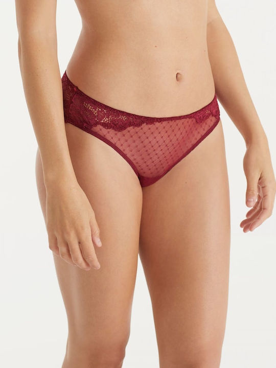 Promise Women's Slip with Lace Burgundy