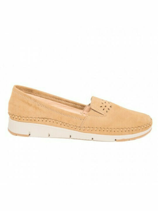 Boxer Leather Women's Moccasins Camel