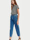 Ψηλόμεσο Γυναικείο Jean Παντελόνι σε Balloon Γραμμή Denim Blue