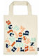 Moses Letters Cotton Shopping Bag in White color