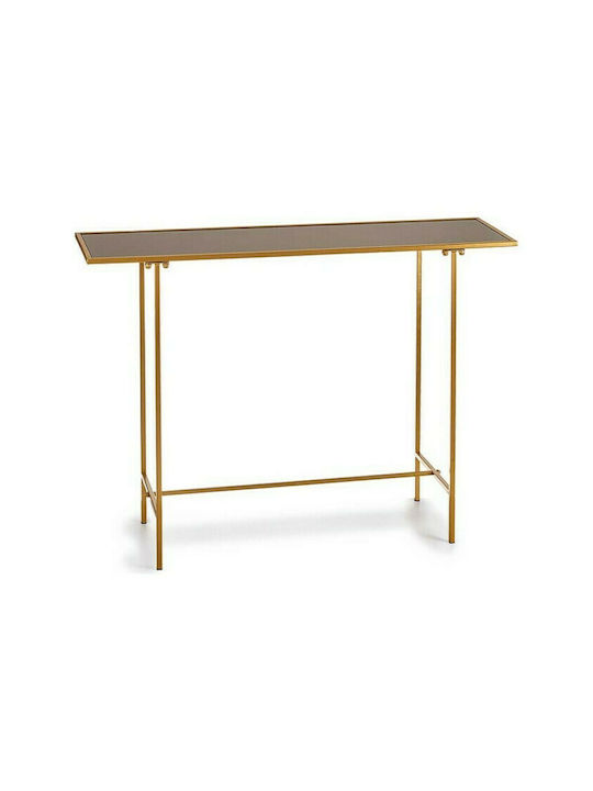 Glass Console Table Μαύρο / Χρυσό L110xW33xH77cm