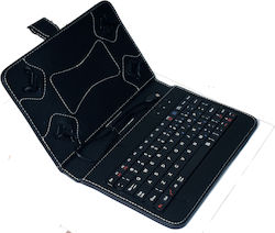 Universal Flip Cover Piele artificială cu Tastatură Engleză SUA Negru (Universal 8" - Universal 8") 89648542