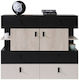 Kids Chest of Drawer Planet Μαύρο/Δρυς/Μπεζ with 6 Drawer 110x40x90εκ.