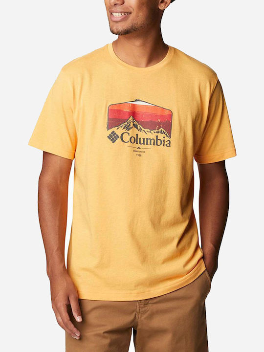 Columbia T-shirt Bărbătesc cu Mânecă Scurtă Galben