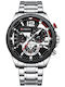 Curren Men's Watch 47mm Chronograph Battery with Silver Metal Bracelet