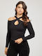 Guess Women's Blouse Off-Shoulder Long Sleeve Black