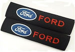 Autositzgurt-Pads Ford Rot Schwarz 2Stück