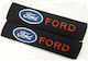 Set of 2pcs Car Seat Belt Pads Black Ford Red