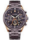 Curren Men's Watch 48mm Chronograph Battery with Purple Metal Bracelet