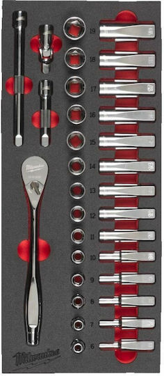 Milwaukee Set Ratchet 3\8" 32pcs