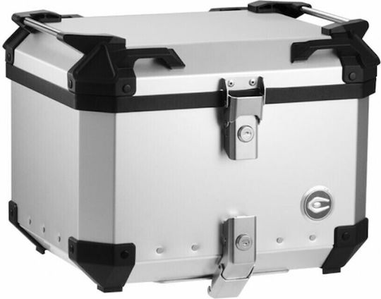 Coocase Q1 Μπαγκαζιέρα Μοτοσυκλέτας Αλουμινίου 45lt Ασημί