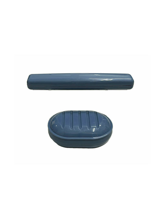 Cyclops Plastic Bathroom Accessory Set Blue 2pcs