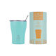 Estia Coffee Mug Save The Aegean Recyclable Glass Thermos Stainless Steel BPA Free 350ml Bermuda Green with Straw