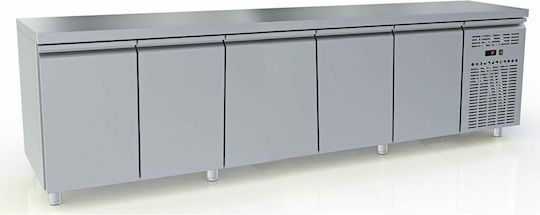 Dominox Английски превод: Stainless Steel Refrigerator Counter 791лт with 5 Doors and Cooling Machine 0/+8°C L275xW70xH86см