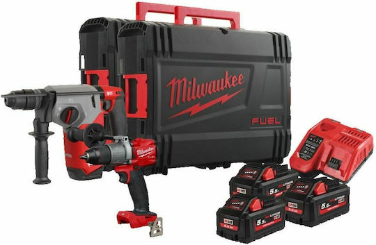 Milwaukee FPP2PA-553X Set Drill Driver & Excavator Brushless 18V with 3 Batteries 5.5Ah and Case