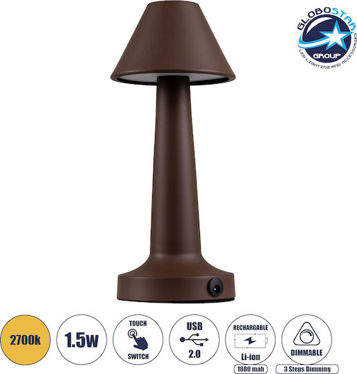 GloboStar Molly Metal Table Lamp LED with Brown Shade and Base