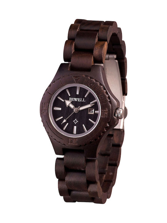 Bewell Aphrodite Women's Watch with Brown Woode...
