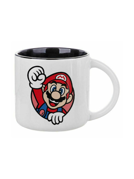 Super Mario Win, Ceramic Mug 400ml White/Black