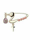Paraxenies Child Safety Pin made of Gold Plated Silver with Cross for Girl