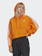 Adicolour Classics Cropped Γυναικείο Φούτερ με Κουκούλα Bright Orange