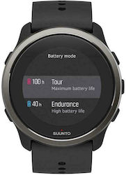 Suunto 5 Peak Stainless Steel 43mm Waterproof Smartwatch with Heart Rate Monitor (Black)
