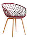 Tree Dining Room Polypropylene Armchair Red Wine 61x59x80cm