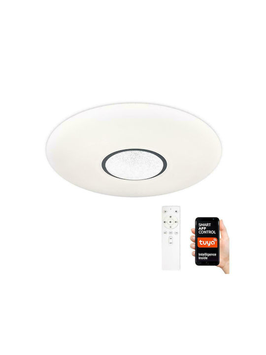 Top Light Orion Modern Plastic Ceiling Mount Light with Integrated LED in White color 42pcs with Remote Control