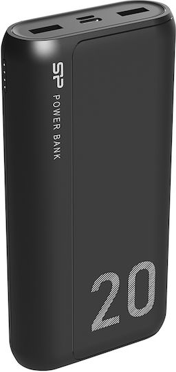 Silicon Power GS15 Power Bank 20000mAh με 2 Θύρες USB-A Μαύρο