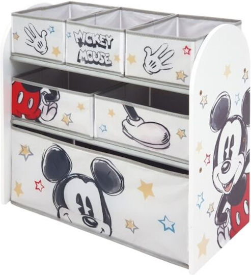 Arditex Toy Storage System made of Fabric Mickey Mouse White 62x30x60cm 7pcs
