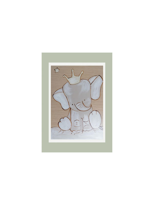 Handmade wooden elephant frame 45x30cm