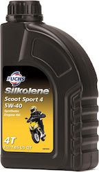 Fuchs Silkolene Scooter 4T Synthetic Ester Synthetisch Motorradöl für Viertaktmotoren 5W-40 1Es