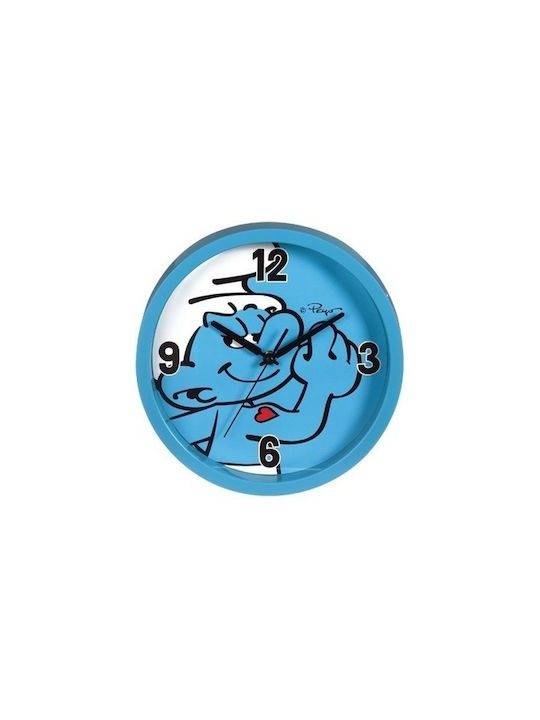 Kids Plastic Wall Clock Smurf 25cm