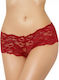 Floral Lace Short Женски Секси Боксерски Hot Red